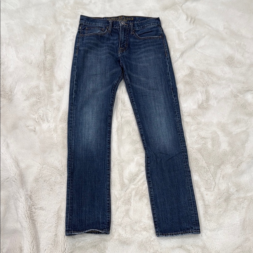 American Eagle Outfitters Blue Straight-Leg Jeans Timeless Design